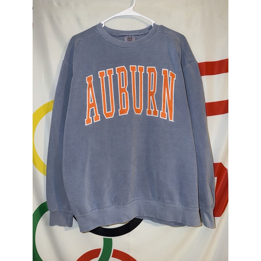 Comfort Colors Auburn Tigers Sweatshirt Large Blue Football